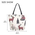 thumbnail image 5 of FORMRS Womens Canvas Tote Bag with Zipper Inner Pocket Shoulder Handbag, Beige Christmas Plaid, 5 of 7
