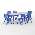 thumbnail image 3 of Flash Furniture Emmy Adjustable Classroom Activity Table for Kids with 6 Chairs, Blue/Gray, 3 of 18