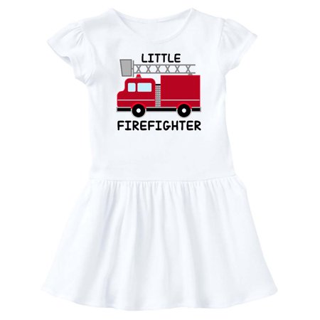 

Inktastic red fire little firefighter Gift Baby Girl Dress