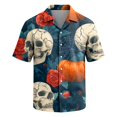 thumbnail image 5 of Halloween Shirts for Men Ghost Pumpkin Print Collared Vintage T Shirt Spider Graphic Short Sleeve Scary Horror Tees 5XL, 5 of 6
