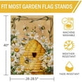 thumbnail image 2 of Daisy Bumble Bee Spring Summer Garden Flag, House Yard Lawn Decorative Small Flag Honeycomb Flower Home Outside Decoration Sign, Floral Hive Farmhouse Burlap Outdoor Welcome Decor Double Sided 12x18, 2 of 6