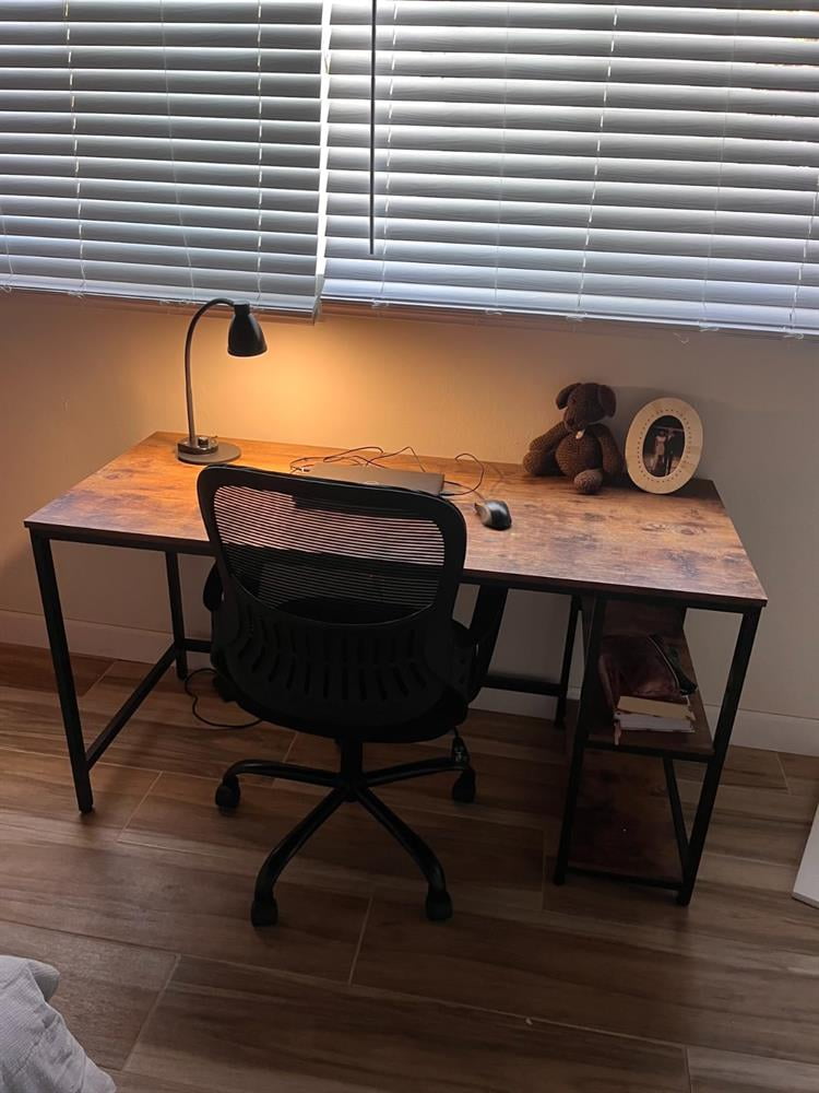 Demi Bonn 47" Computer Desk Office Study Table Workstation Home with Adjustable Shelf, Coffee