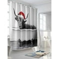 thumbnail image 3 of Christmas Grey Yaks Small Stall Shower Curtain, Waterproof Shower Curtains for Bathroom, Abstract Modern Art Bathtub Washable Fabric Cloth Bath Curtain for Bathtub Decoration with Hooks 36x78 Inches, 3 of 6