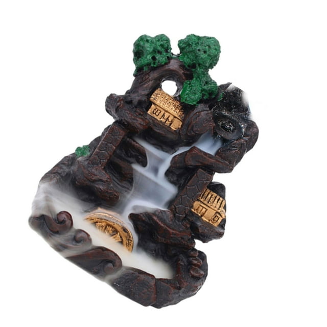 Quemador de incienso con reflujo de agua de rocalla, porta incienso versátil hecho a mano 9 cm x 65 cm x 11 cm