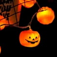 thumbnail image 4 of Cadena de luces de Halloween, Jack-o-lanterns LED, luces navideñas decorativas para exteriores, 2 modos de luces fijas/intermitentes (20 Jack-o-lanterns, 10 pies) oso de fresa Electrónica, 4 of 5