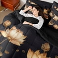 thumbnail image 4 of Homewish Chic Floral Lotus Bedding Comforter Set 7pcs for Female Men Adults,Oriental Style Queen Bedding Sets Super Cozy,Exotic Style Queen Sheet Sets,Super Cozy Room Decor,Reversible, 4 of 8
