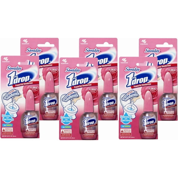 One-Drop Powerful Deodorizer, Floral Scent 0.67 Ounce 6 Pack