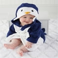 thumbnail image 3 of Kids Baby Coral Fleece Bathrobe Hooded Terry Robe Pajamas, 3 of 6
