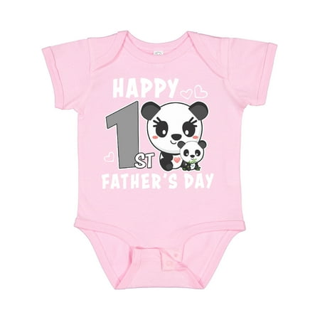 

Inktastic Happy 1st Fathers Day with Pandas Gift Baby Girl Bodysuit