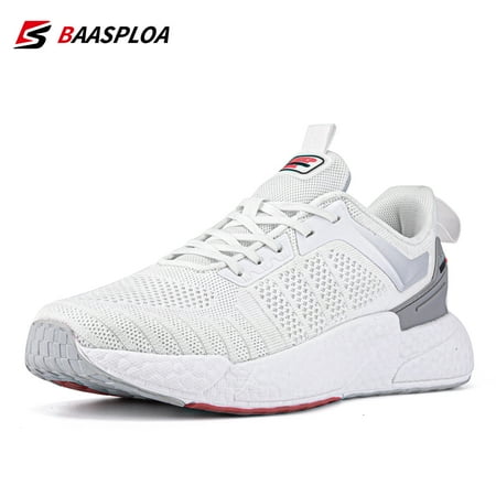 

Baasploa New Men s Sneaker Comfortable Knit Walking Shoes Breathable Fashion Sneaker Anti-Slip Shock-Absorbing Casual Shoes