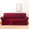 thumbnail image 2 of 2024 1 Piece Sofa Slipcover with Pleated Ruffled Skirt Washable High Stretch Durable Furniture Protector 3 Seater Pine Green, 2 of 13