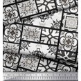 thumbnail image 2 of Soimoi Georgette Viscose Fabric Check & Damask Patchwork Print Fabric by The Yard 42 Inch Wide, 2 of 3