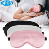 3pcs Silk Sleep Eye Masks, EEEkit Blackout Eye Cover, Light Blocking Blindfold, Soft Memory Foam Travel Eye Blinder with Adjustable Strap