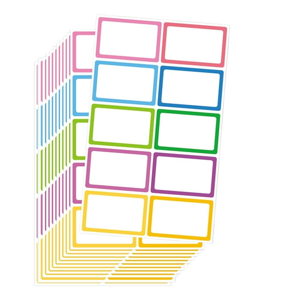 OUNONA 10 Sheets Blank Name Tags Sticky Labels Stickers Classification Tabs Name Stickers