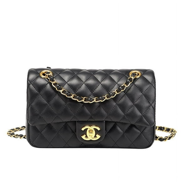 Classic leather crossbody bag high-grade bag, senior sense of big luxury women's bags, Ms. black flap bag