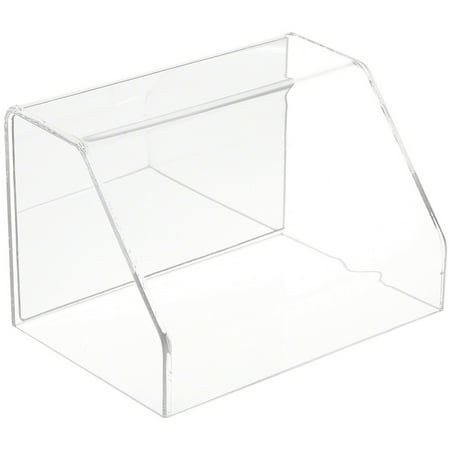 Plymor Clear Acrylic Slanted Front Display Case with No Base (Mirrored), 6" W x 4" D x 4" H