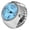 Blue, variant on Fashionable Unisex Quartz Analog Round Finger Ring Watch Elegant Stainless Steel Band-White (0.94 inches / 2.4 cm)
