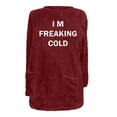 thumbnail image 4 of WREESH Womens Fashion Sweatshirt Fuzzy Fleece Crewneck Sweatshirt Print Pullover Plus Size Long Sleeve Tops Round- Neck And Winter Loose Pocket Warm Blouse Tops Wine, 4 of 4