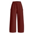 thumbnail image 4 of LEAVINGSUO Wide Leg Sweatpants for Women Solid Color Sweatpants With Pockets Long Pants For Home And Outdoor Sports Red XXXL, 4 of 8