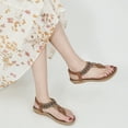 thumbnail image 4 of Ablanczoom Sandals Women: Women Flats Sandals for Dresses - Elastic Ankle Strap Flip Flops, 4 of 7