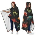 thumbnail image 2 of Wearable Blanket,Vivid Dinosaurs Pattern Hooded Wearable Flannel Blanket for Adults & Teens,Winter Poncho Shawl Wrap Cape Cozy Anti-Pill,60"x80", 2 of 5