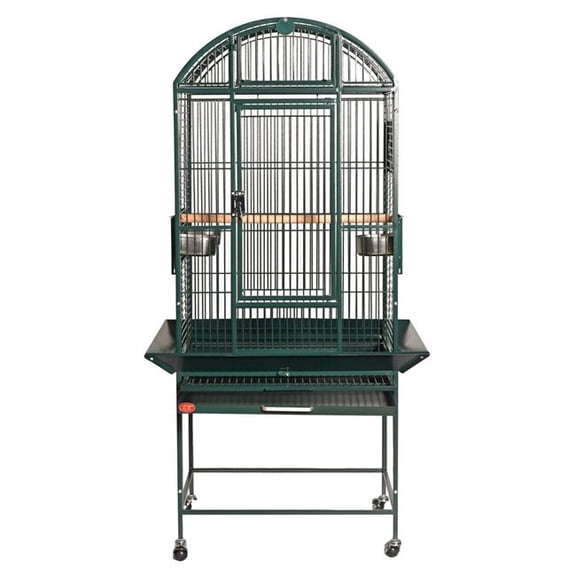 A&E Cage 9002422 HQ Green 24 x 22 x 61 in. Medium Dome Top Bird Cage, Green - 2 Box per Set
