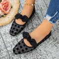 thumbnail image 6 of oqasdz Women's Casual Shoes Elegant Mesh Bowknot Design Mesh Polka Dot Print Breathable Mesh Upper Comfort Flat Ballet Shoes Trendy Summer Outdoor, 6 of 7