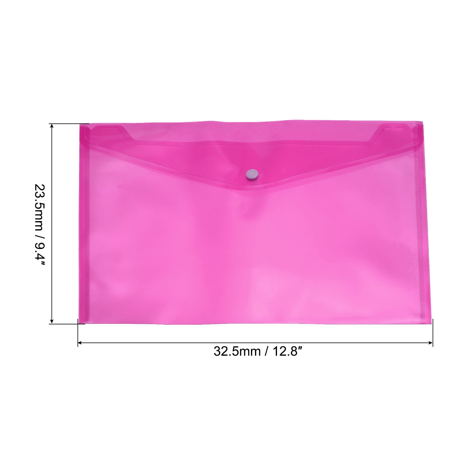 Unique Bargains File Folders Office Plastic Envelopes Document Organizer with Snap Button Pink