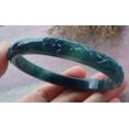 thumbnail image 4 of Certified Icy Green Burma 100% Natural A JADE Jadeite Flower Bangle Bracelet 61 mm 665512 TN, 4 of 12