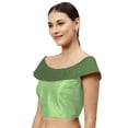 thumbnail image 2 of eloria Women's Blouse Boat Neck Filler Multicolor Sleeveless Top Color: Green | Size: 38, 2 of 6