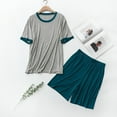 thumbnail image 4 of Wdfiry Two Piece Modal Pajamas Sets for Women Plus Size Loose Casual Pajamas Sets Short Sleeve T-shirt and Shorts Basic Sets, 4 of 4