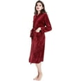 thumbnail image 4 of Womens Mens Fleece Robe Soft Plush Bathrobe Long Warm, 4 of 7