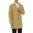 thumbnail image 4 of Lars Amadeus Men's Trench Coat Slim Fit Single Breasted Warm Long Overcoat, 4 of 6