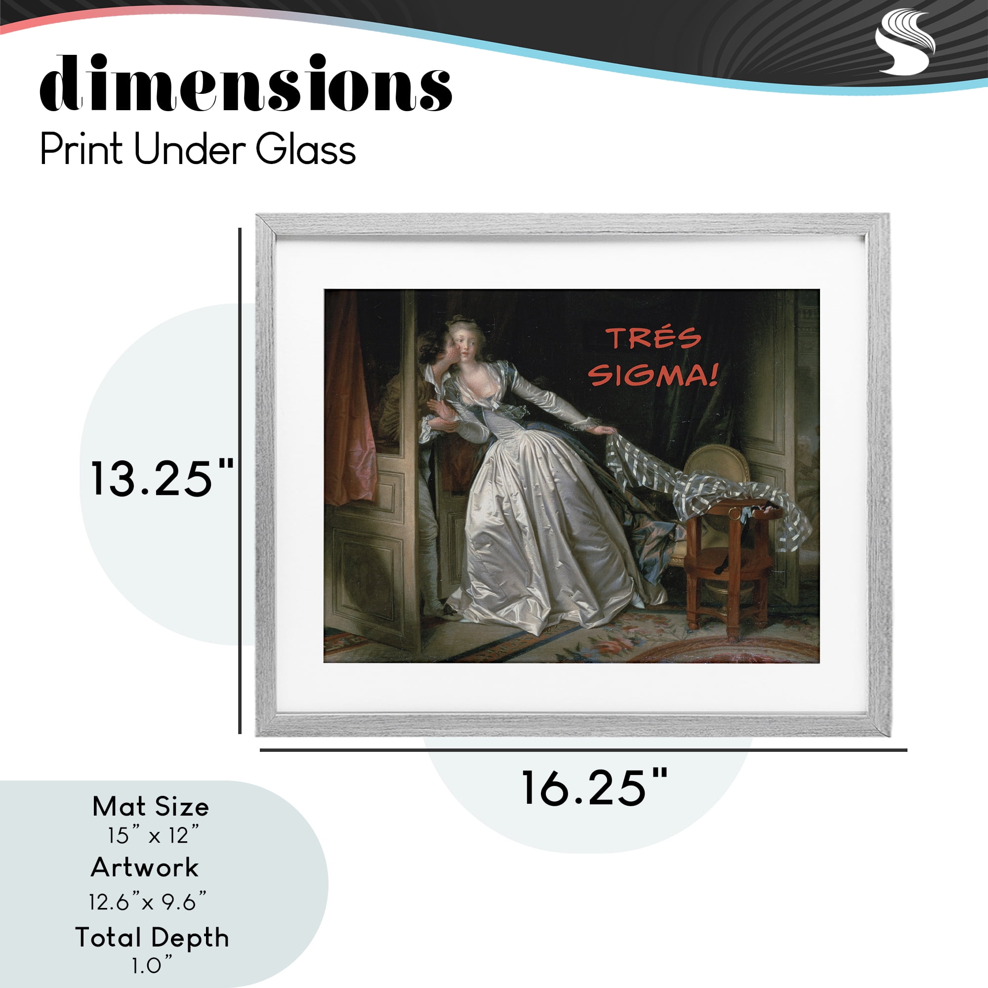 Stupell Industries Iconic Tres Sigma Gray Framed Print Under Glass, design by Grotto Studios
