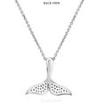 thumbnail image 2 of Bling Craft Whale Tail Necklace 0.14 ct Round Moissanite Ocean Pendant for Women 14k White Gold Plated 925 Sterling Silver (Color D, VVS1), 2 of 6