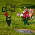 thumbnail image 3 of Grave Decorations for Cemetery Dad Memorial Metal Outdoor Decor Red Artificial Flowers 1 Pc Lawn Decorations Outdoor Sympathy Flowers in Loving Memory, 3 of 7