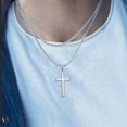 thumbnail image 2 of AUNOOOL Layered Cross Necklace for Men Stainless Steel Cross Necklace Layered Rope Chain Snake Chain Cross Pendant for Men Women Boy Girls, 2 of 6