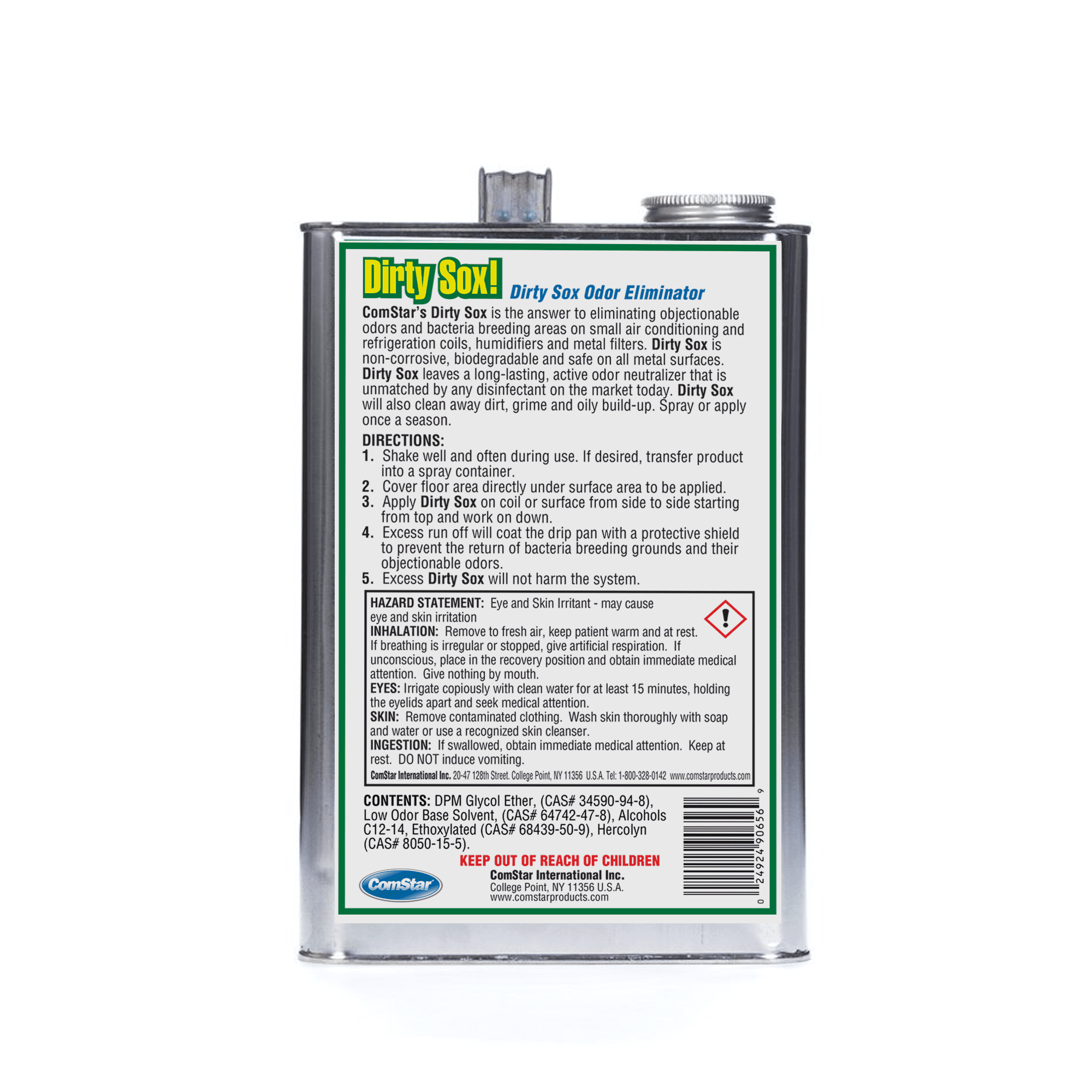 ComStar Dirty Sox Odor Neutralizer & Cleaner, 1 Gallon, Eliminates Dirty Socks Smell from Coils & Filters, Non-Corrosive, Long-Lasting HVAC Deodorizer for Small A/C, (Pack of 4)
