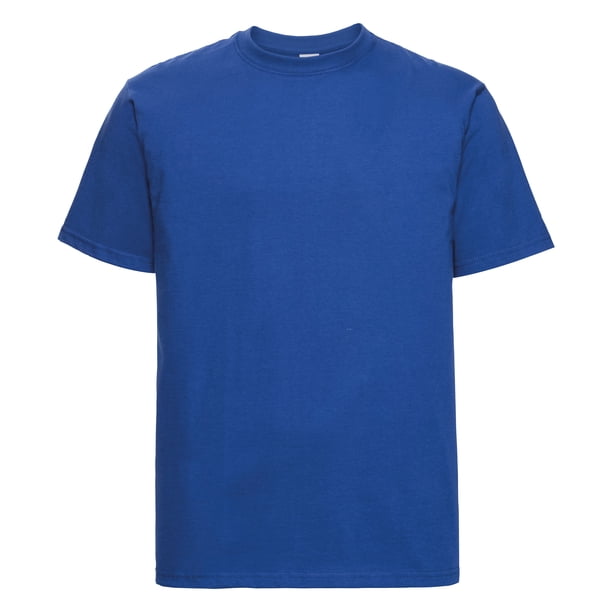 Russell Europe - Camiseta básica/clásica de manga corta para hombre - 100% algodón de primera (Azul eléctrico)