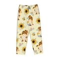 thumbnail image 4 of Junzan Watercolor Bee Honey Honeycomb Bee Women'S Pajama Pants Drawstring Comfy Sleep Bottoms With Pockets, 4 of 9
