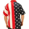 thumbnail image 2 of The Flag Shirt Men's Half Stars Half Stripes American Flag Woven Polo Shirt, 2 of 2