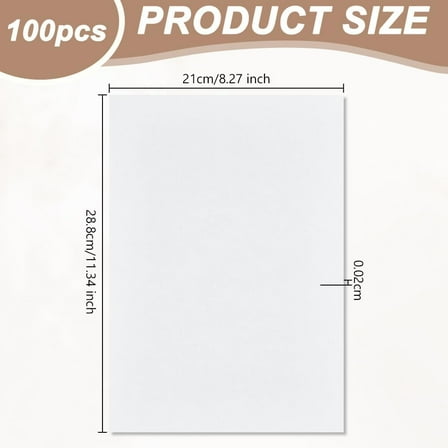 1set 100pcs Parchment Papers Stationary Paper Diplomas Paper for Printing & Writing White 288x210x0.2mm