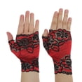 thumbnail image 4 of Unique Bargains 1 Pair Breathable Flower Manicure Gloves Women Wine Red, 4 of 6