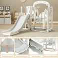 thumbnail image 2 of Toddler Slide and Swing Set, Kids Climber Slide Play Set with Basketball Hoop, Toddler Playground Indoor Layground Slide Playset, 2 of 8