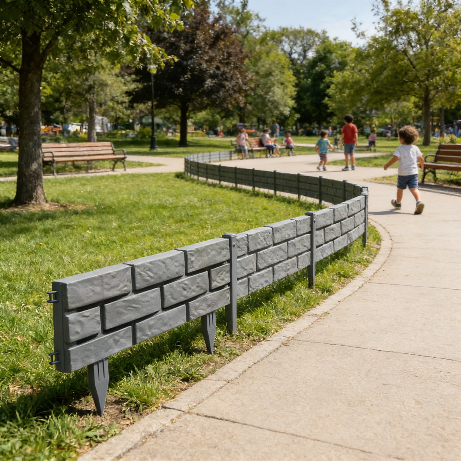 Weather Proof Plastic Garden Border Fence - Ground Insert Landscapes Edging Stake Decorative Yard Grass Flower Bed Partition Panel for Outdoor Garden Decor