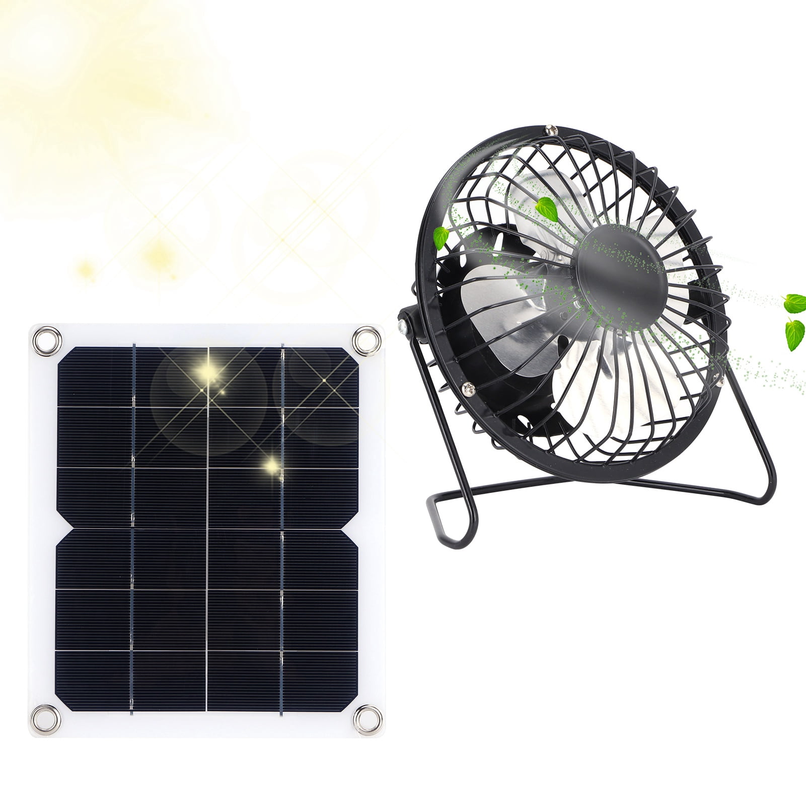 Suodoka 10W Solar Panel with Cooling Fan Portable Monocrystalline Silicon Solar Powered Ventilator for Pet Dog House Chicken Coop Greenhouse 8.66x7.48 inches / 22x19 cm