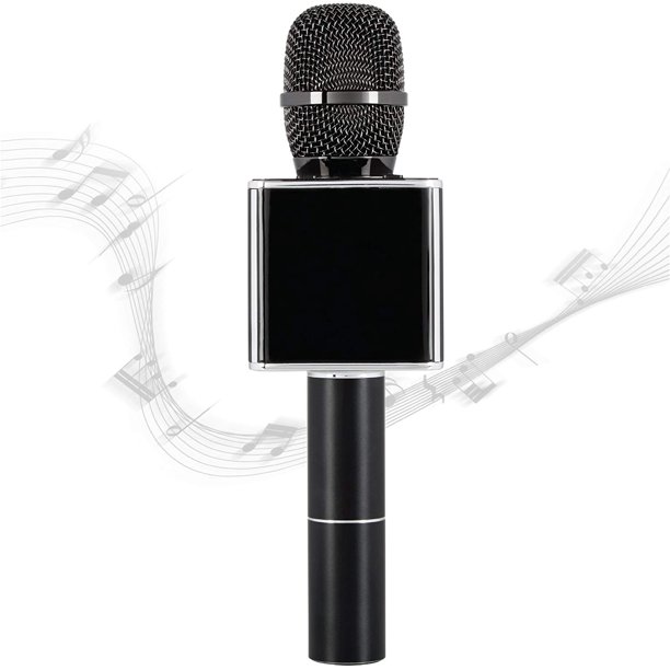 SHARPER IMAGE Bluetooth Music Stream Karaoke Microphone with Builtin