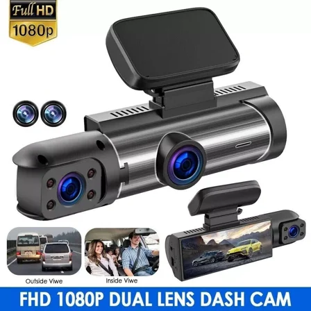 Car DVR Dash Cam 1080P Front And Inside Camera Video Recorder G-Sensor Dual Lens