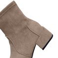 thumbnail image 6 of hopeusnice Round Toe Stretch Chunky Heel Ankle Boots Women Suede Fashion Boots for Street Style Khaki 40, 6 of 8