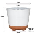 thumbnail image 4 of Jardinière en Résine Hometrends Wallula 10 pouces, Blanc et Terre Cuite, 4 of 5